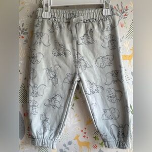 Dumbo Print Grey Elastic Waist Drawstring Sweatpants Unisex Primark 9-12 Months